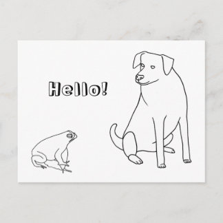 Frog and Dog, Hello, Coloring Postcards 2 ポストカード