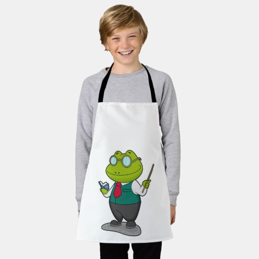 Frog as 先生with Book エプロン (着用した状態)