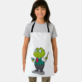 Frog as 先生with Book エプロン (インサイチュ)
