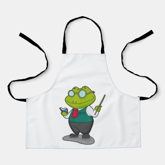 Frog as 先生with Book エプロン (正面)
