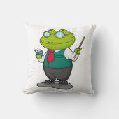 Frog as 先生with Book クッション (正面)