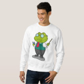 Frog as 先生with Book スウェットシャツ (正面フル)
