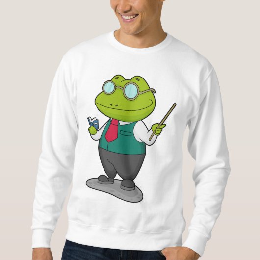 Frog as 先生with Book スウェットシャツ (正面)