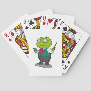 Frog as 先生with Book トランプ