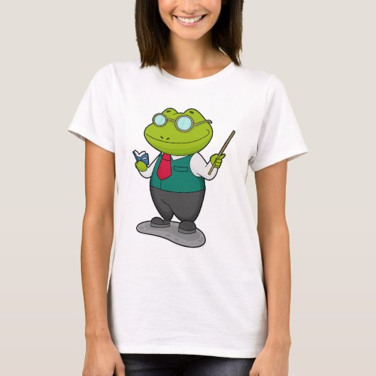 Frog as 先生with Book Tシャツ (正面)