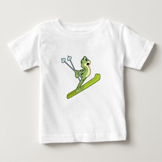 Frog as Ski.PNG ベビーTシャツ (正面)