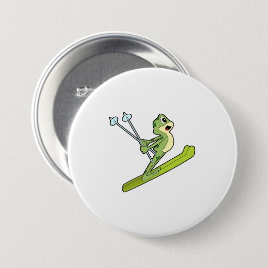 Frog as Ski.PNG 缶バッジ (正面&裏面)