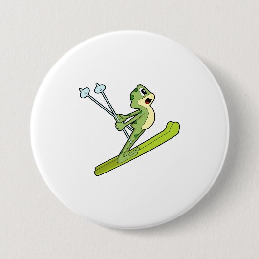 Frog as Ski.PNG 缶バッジ (正面)
