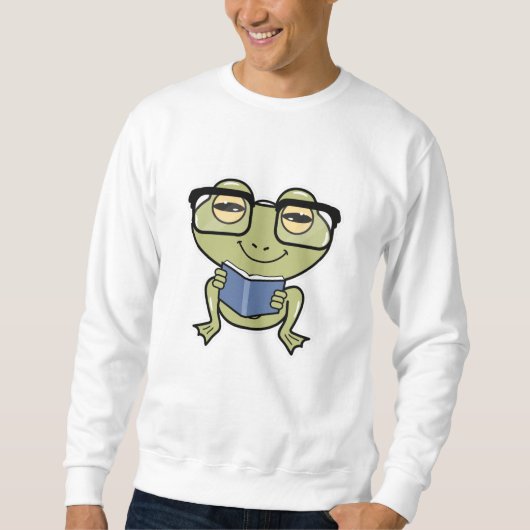 Frog as student with Book スウェットシャツ (正面)