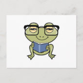Frog as student with Book ポストカード (正面)