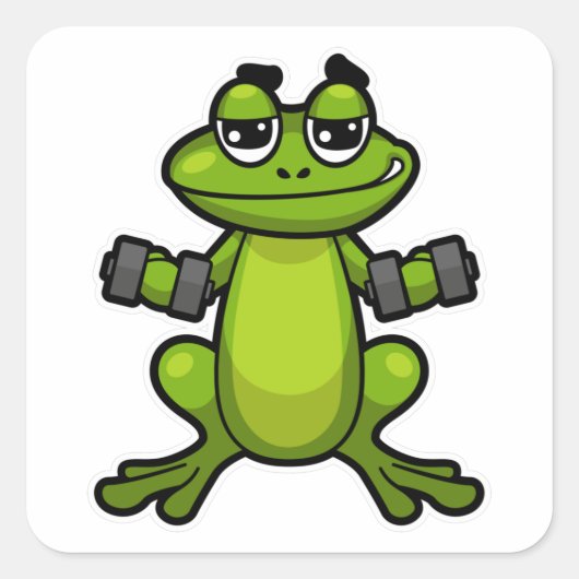 Frog at Bicepsトレーニングとダンベル スクエアシール (正面)