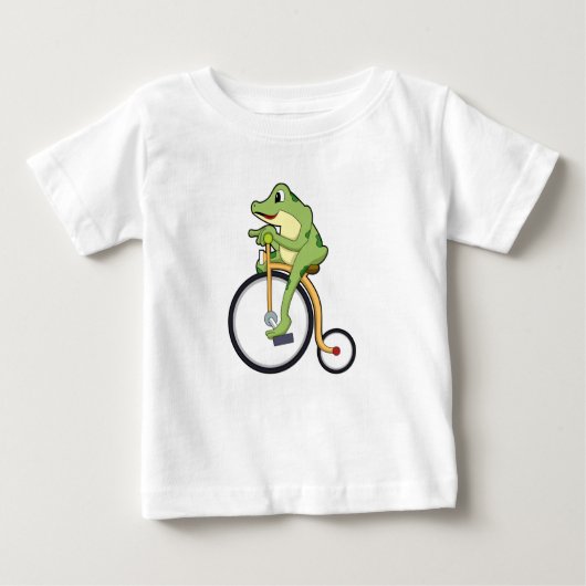 Frog at Circus with Bicycle.PNG ベビーTシャツ (正面)
