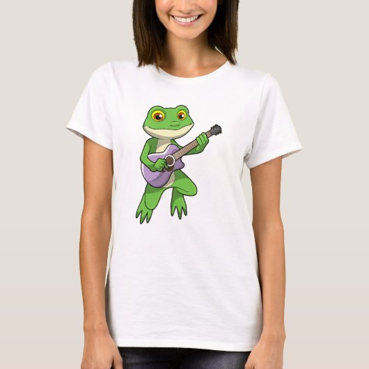 Frog at Music with Guitar Tシャツ (正面)