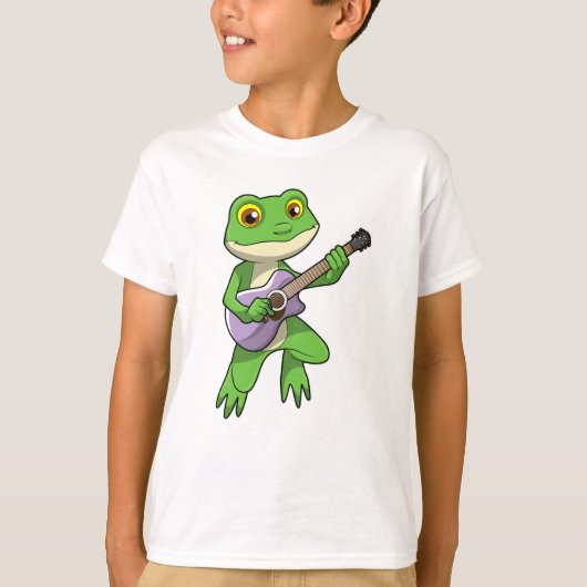Frog at Music with Guitar Tシャツ (正面)