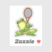 Frog at Tennis with Tennis racket シール (シート)