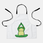 Frog at Yoga in Cross Leged エプロン (正面)