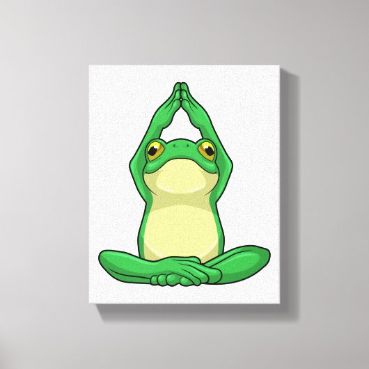 Frog at Yoga in Cross Leged キャンバスプリント (正面)