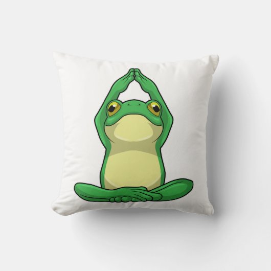 Frog at Yoga in Cross Leged クッション (正面)