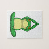 Frog at Yoga in Cross Leged ジグソーパズル (横)