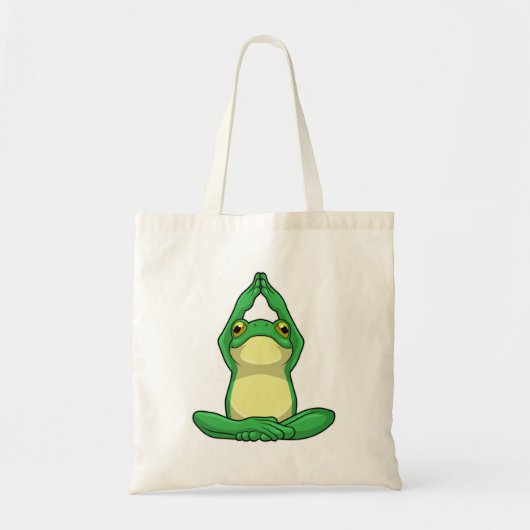 Frog at Yoga in Cross Leged トートバッグ (正面)