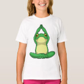 Frog at Yoga in Cross Leged Tシャツ (正面)