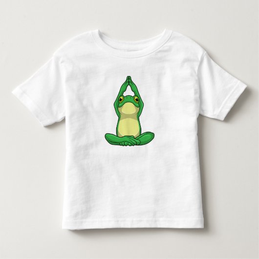 Frog at Yoga in Cross legged トドラーTシャツ (正面)