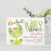 Frog Baby Showerの招待状、Girl 招待状 (スタンド正面)