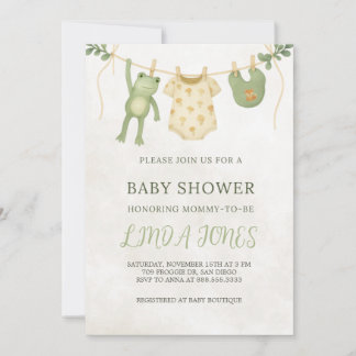 Frog Baby Shower Invitation 招待状