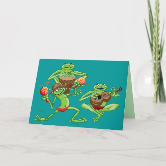 Frog band birthday cardまたはinvitation 招待状 (正面)