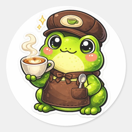 Frog Barista ラウンドシール (正面)