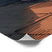 Frog Bathroom Art Print Minimalist Line Drawing ポスター (角)