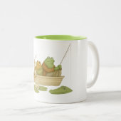 Frog Book Lover | 90s Retro Reading Toad Bookworm  ツートーンマグカップ (正面右)
