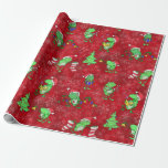 Frog Christmas - – かわいい赤いカエルクリスマスパーティー ラッピングペーパー<br><div class="desc">カエルメリーの美しいクリスマス！</div>