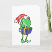 Frog Christmas -- Frog, Present, Santa Hatベビー部 カード (正面)