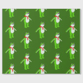 Frog Christmas Holiday ラッピングペーパー (フラット)