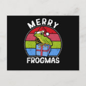 Frog Christmas Pyjamas Santa Hat ポストカード (正面)