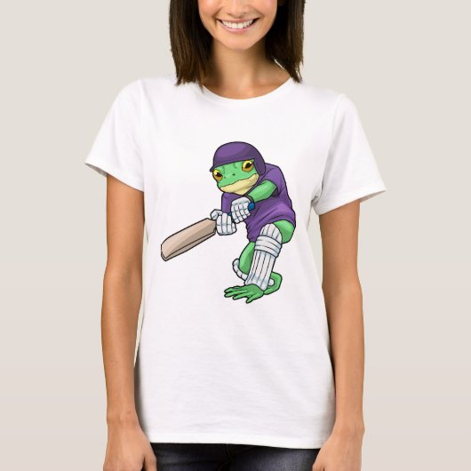 Frog Cricket Cricket bat Sports Tシャツ (正面)
