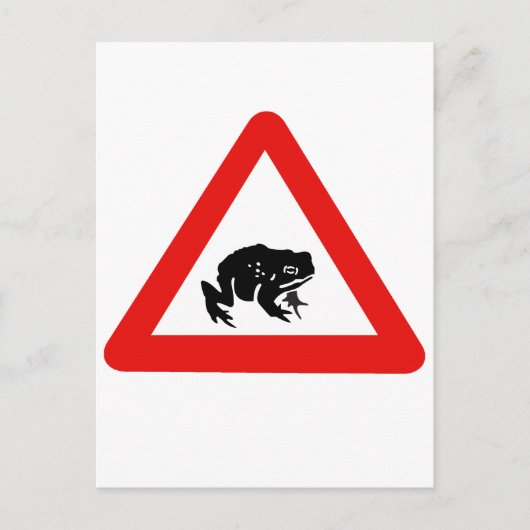 Frog Crossing, Traffic Sign, UK ポストカード (正面)