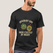 Frog Cultist Degen Crypto Shirt Tシャツ (正面)