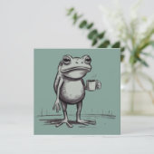 Frog Drinking Coffee Meme Mystical Toad Frog Lover 招待状 (スタンド正面)