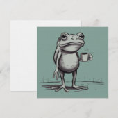 Frog Drinking Coffee Meme Mystical Toad Frog Lover 招待状 (正面/裏面)