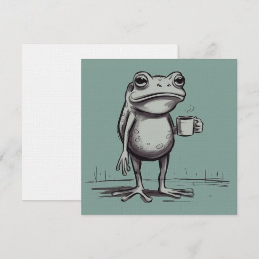Frog Drinking Coffee Meme Mystical Toad Frog Lover 招待状 (正面/裏面)