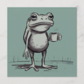 Frog Drinking Coffee Meme Mystical Toad Frog Lover 招待状 (正面)