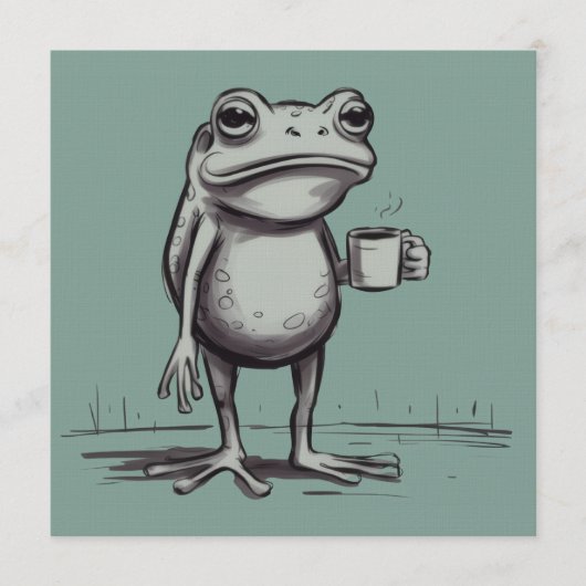Frog Drinking Coffee Meme Mystical Toad Frog Lover 招待状 (正面)