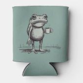 Frog Drinking Coffee Meme Mystical Toad Frog Lover 缶クーラー (正面)