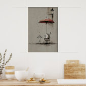 Frog Drinks Coffee Printable Art, Cafe Minimalist ポスター (キッチン)