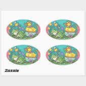 FROG & DUCK EASTER EGG STICKERSシート楕円 楕円形シール (シート)