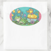 FROG & DUCK EASTER EGG STICKERSシート楕円 楕円形シール (バッグ)