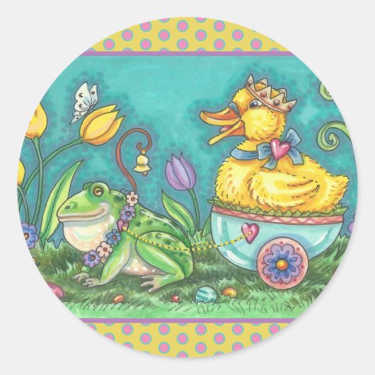 FROG & DUCK PRINCE、春イースタースティッカーシート ラウンドシール (正面)
