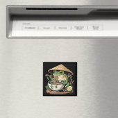 Frog Eating Ramen Kawaii Neko Japanese Noodles  マグネット (インサイチュ (食洗機))